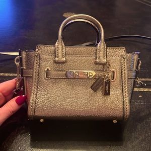 COACH Gold Leather Mini Purse